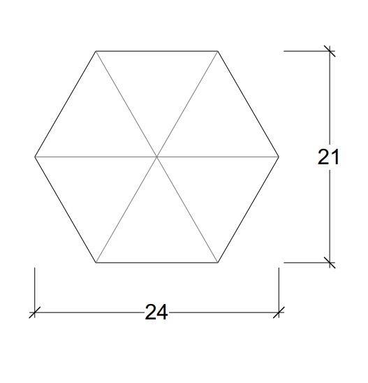 Hilpert Wandkeramik HEXPEAK Abmessungen