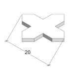 Wandkeramik Kreuz-Stern (Kreuz)