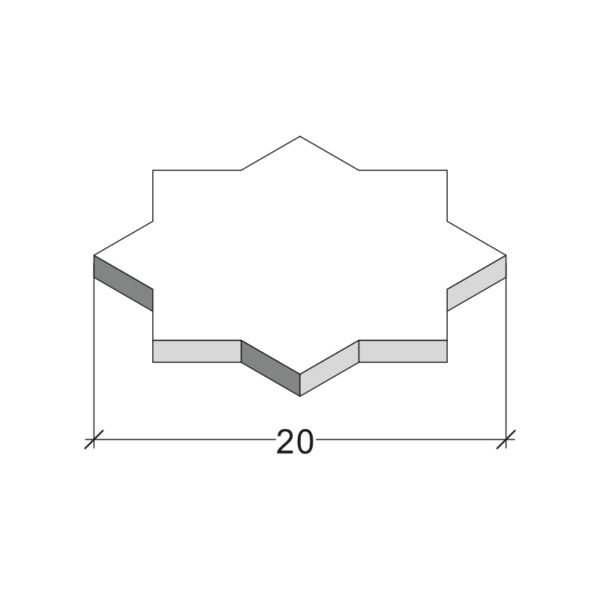 Wandkeramik Kreuz-Stern (Stern)
