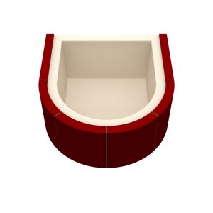 Fußbecken Halbrund (inkl. Einfassung ECKABSCHLUSS)